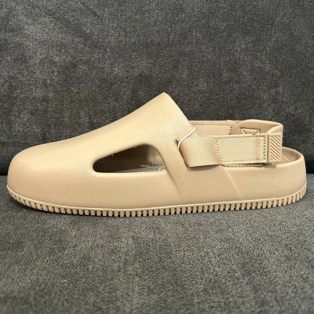 Nike Calm Mule Slides Men's 10 Hemp Brown Slip On Comfort Slingback FD5130-200